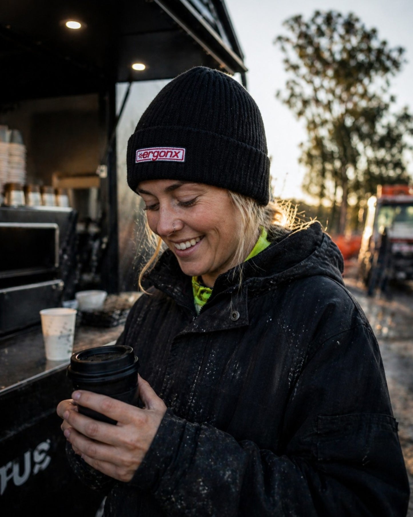 Ergonx Beanie - Patch Spark Logo Black