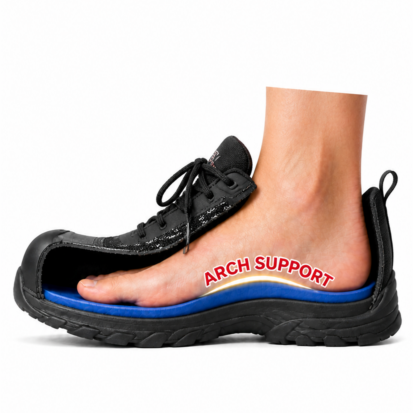 Ergonx Orthotic Safety Shoe Lace Up (LITHIUM) Black