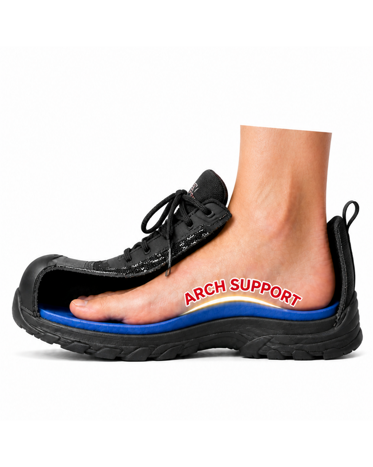 Ergonx Orthotic Safety Shoe Lace Up (LITHIUM) Black — product detail