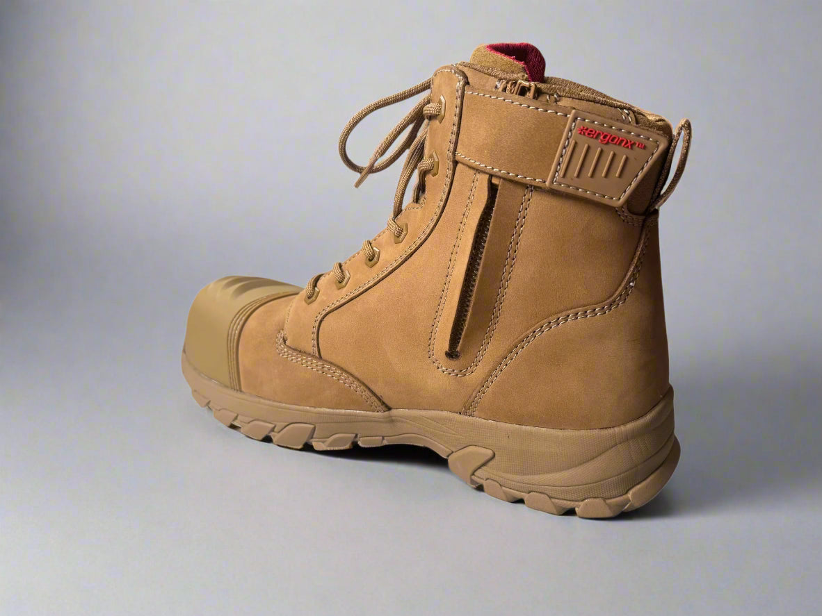 Ergonx Safety Boots Lace Up (Helium) All Tan