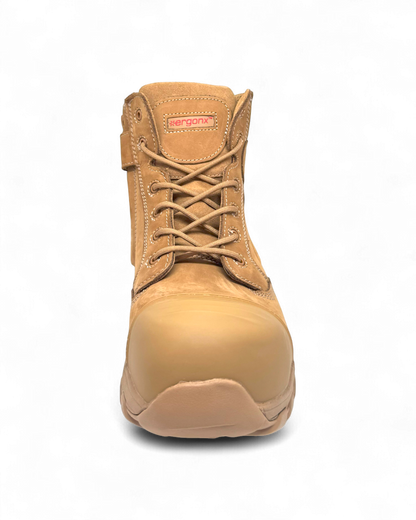 Ergonx All Tan Safety Boots Lace Up (Helium)