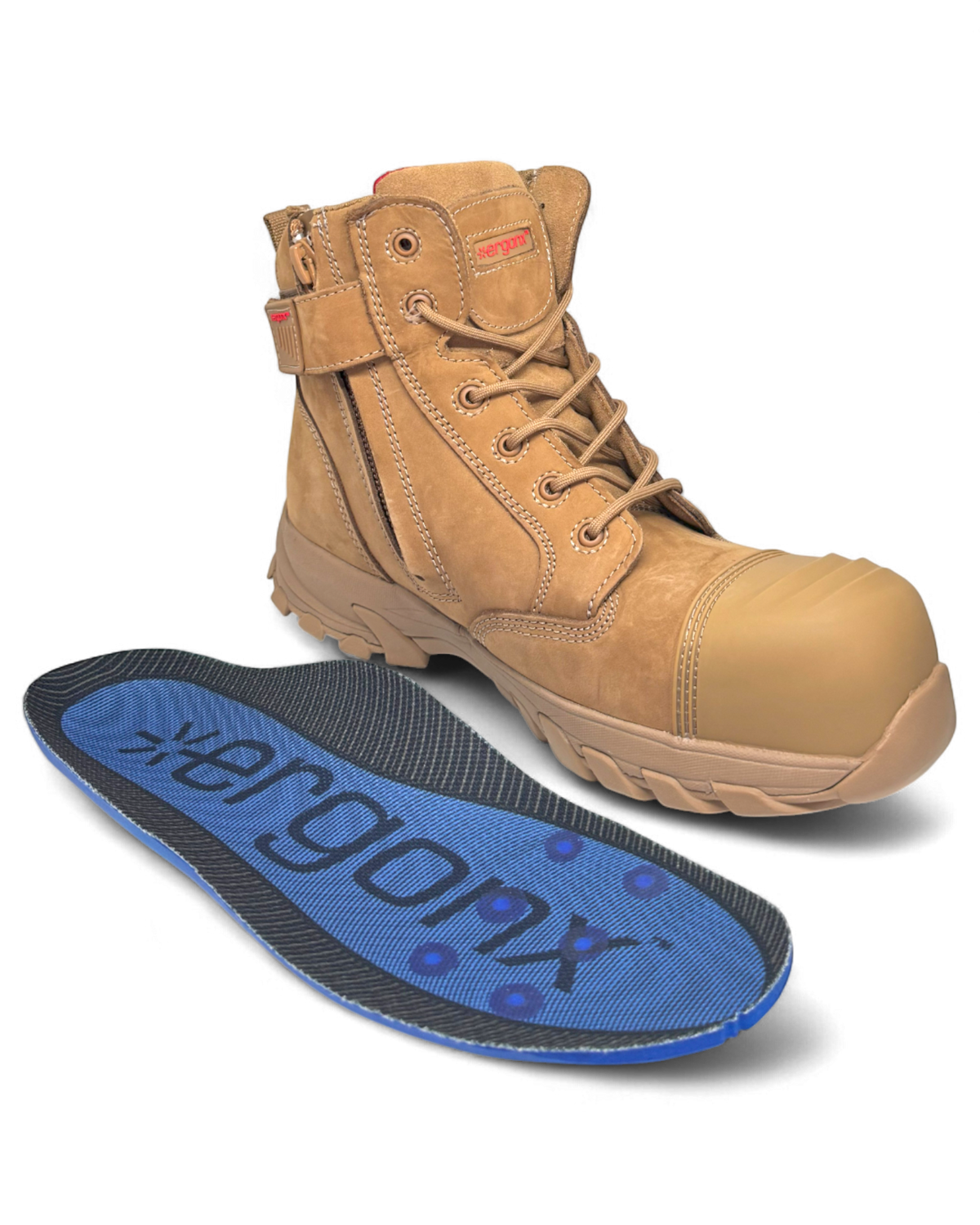 Ergonx Safety Boots Lace Up (Helium) All Tan — product detail