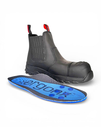 Ergonx Safety Boots Slip On (Hydrogen) Black — product detail