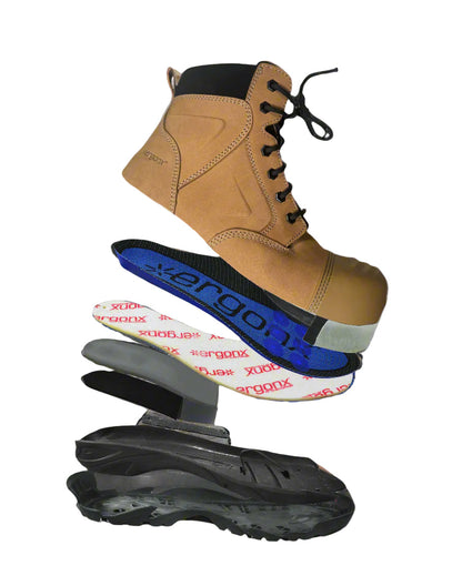 Ergonx Safety Boots Lace Up (Helium) Tan Toe — product detail