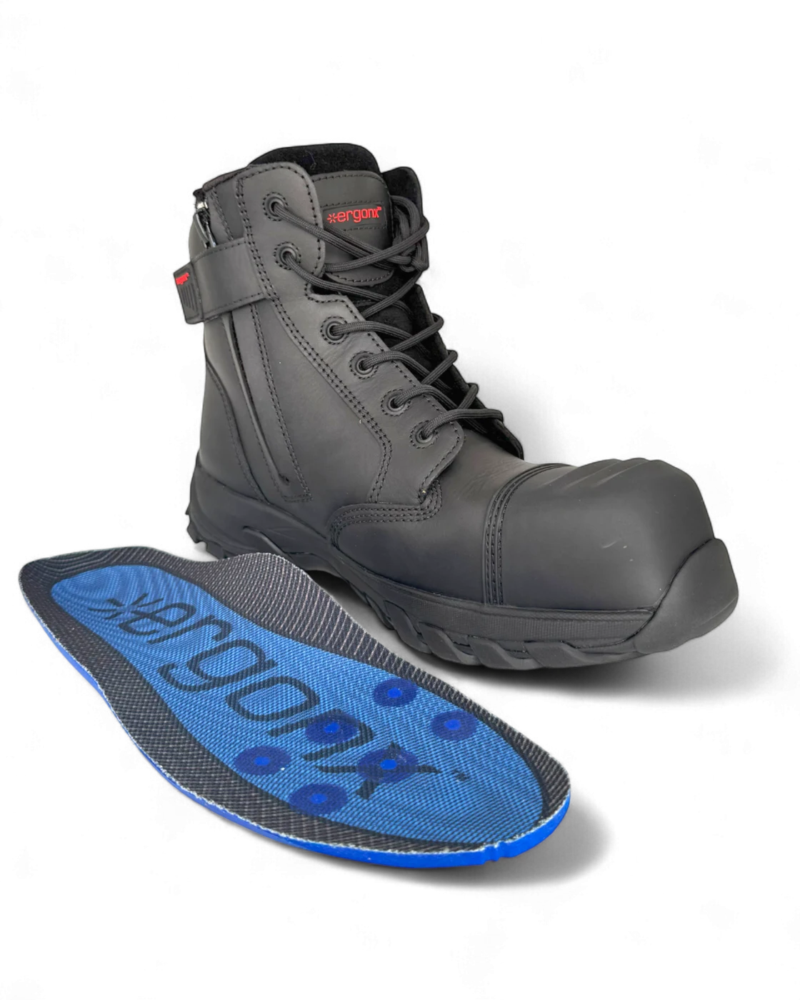 Original Helium Black boot with the included blue Ultra Soft orthotic